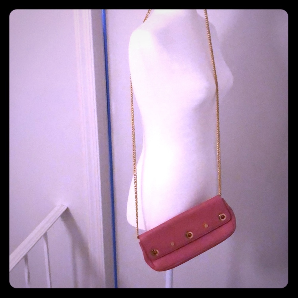 Pink leather cross body